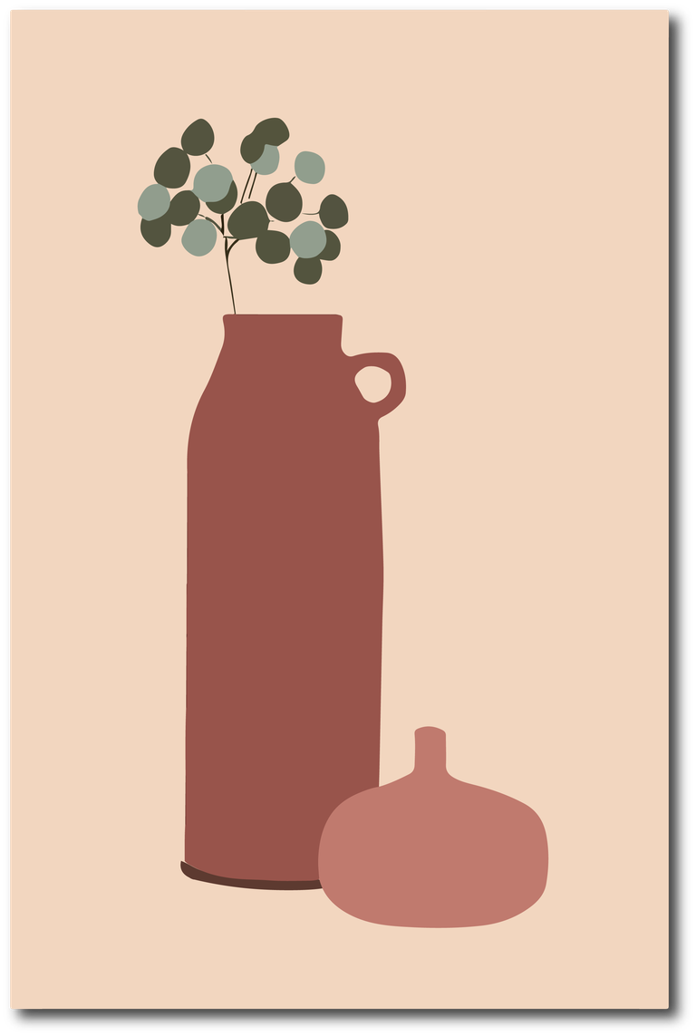 abstract botanical art cover featuring a minimalist vase with greenery on a soft background