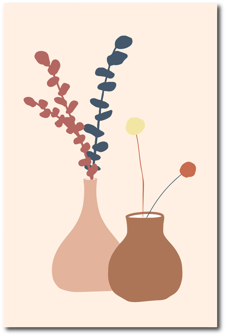 abstract botanical art cover featuring contemporary vases and minimalist plant motifs