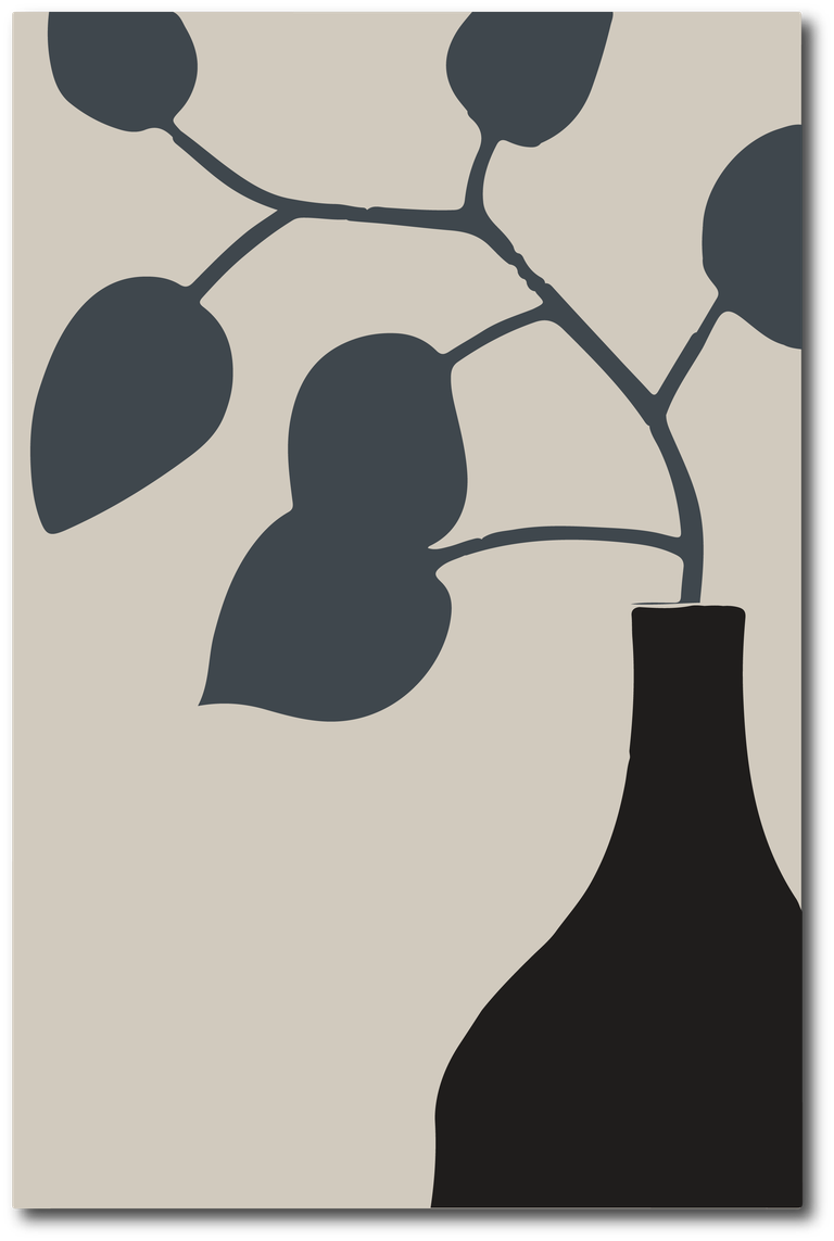 abstract botanical art cover featuring minimalist plant silhouette and neutral tones for modern decor
