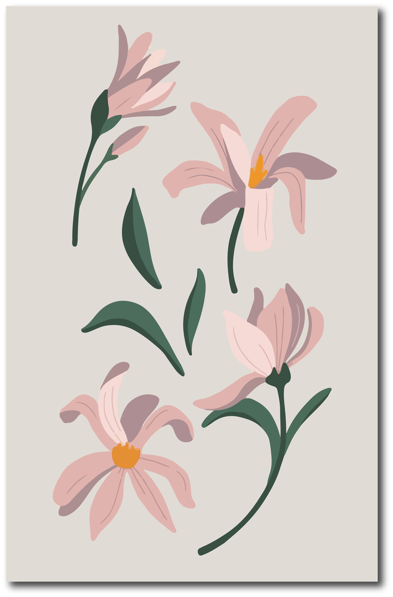 abstract botanical art cover featuring soft floral illustrations for modern decor and branding