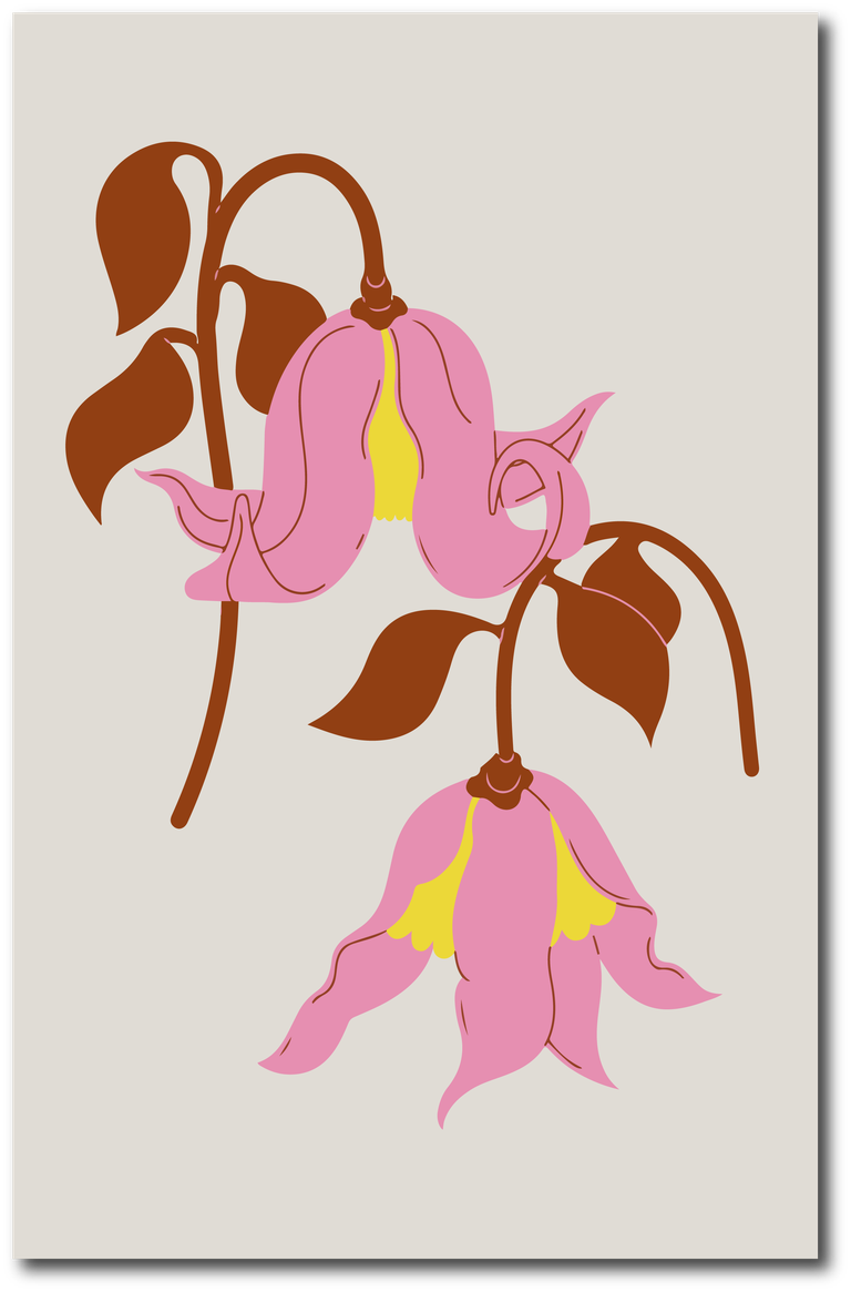 abstract botanical art cover featuring vibrant flowers on a muted background for modern decor
