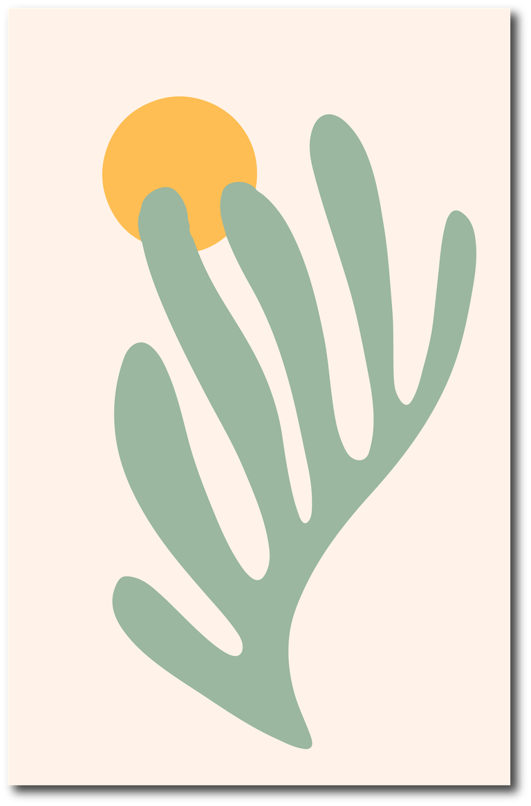abstract botanical art cover featuring minimalistic flora and bright color accents for modern decor