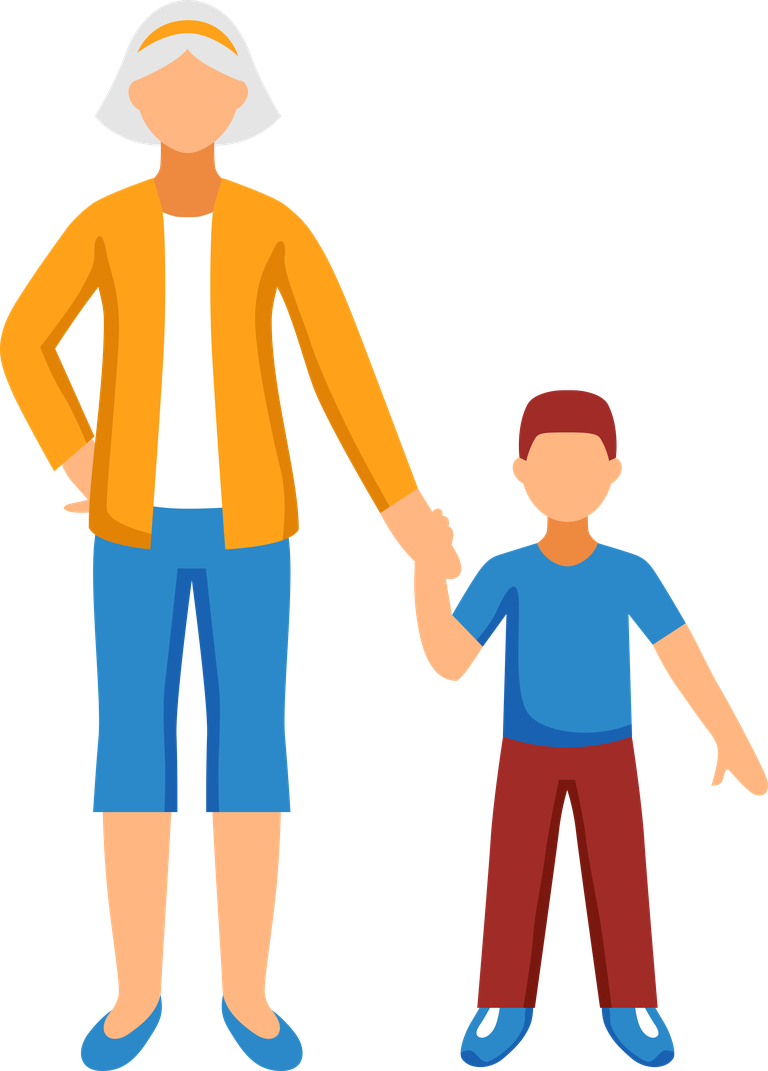 old people activities illustration featuring bonding moments between seniors and children