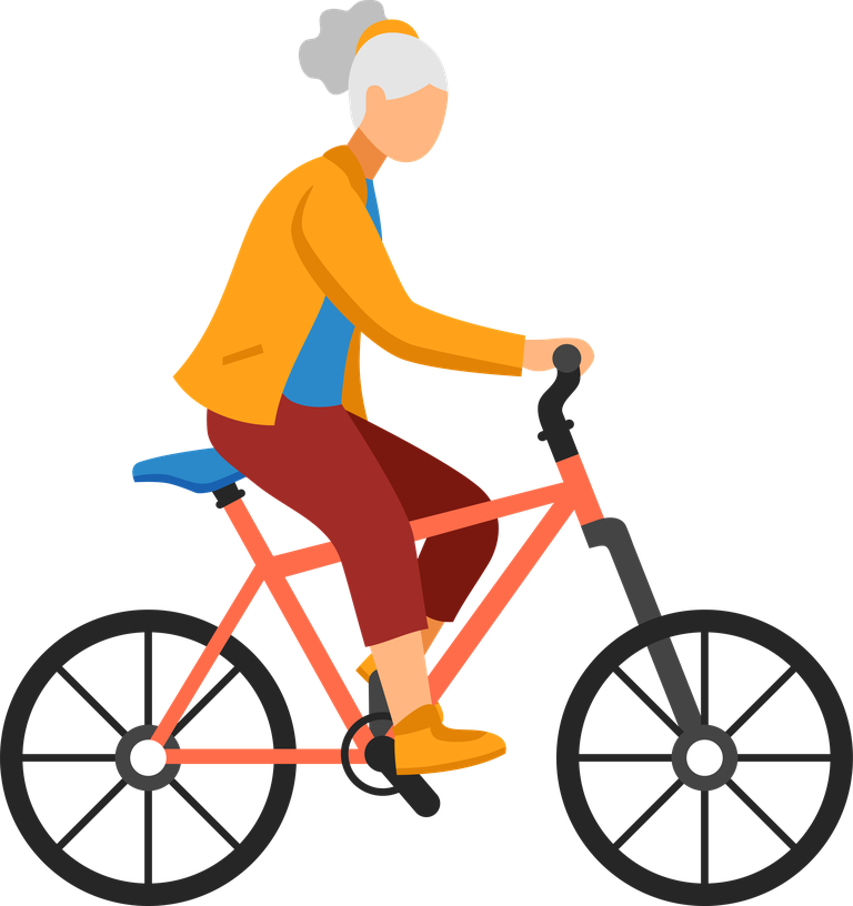 old people activities illustration featuring seniors enjoying cycling outdoors