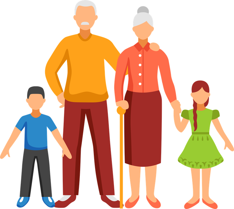 old people activities illustration depicting joyful moments with family and engaging in hobbies