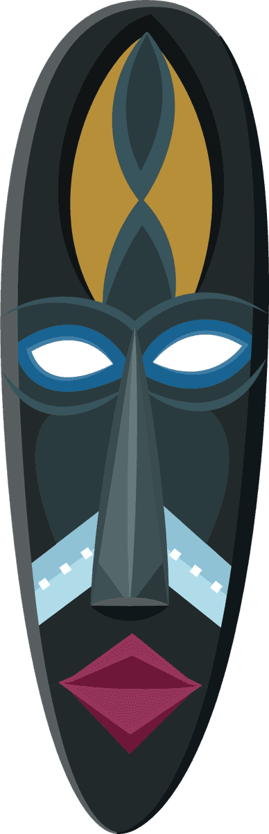 african mask africa icons set featuring unique shapes and bold colors for cultural decor
