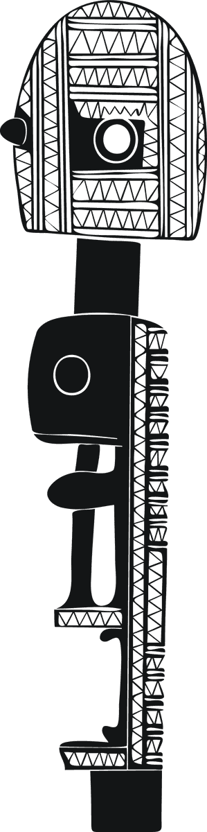 black isolated african symbol representing cultural heritage and traditional art forms