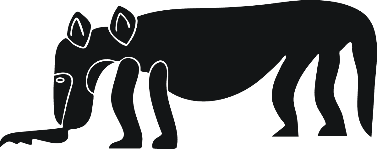 black isolated african symbol of a grazing animal representing cultural heritage and nature