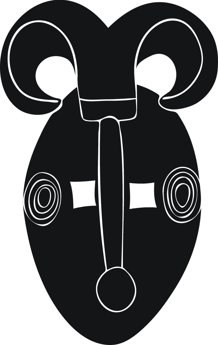 black isolated african symbol representing strength and culture in a unique artistic style