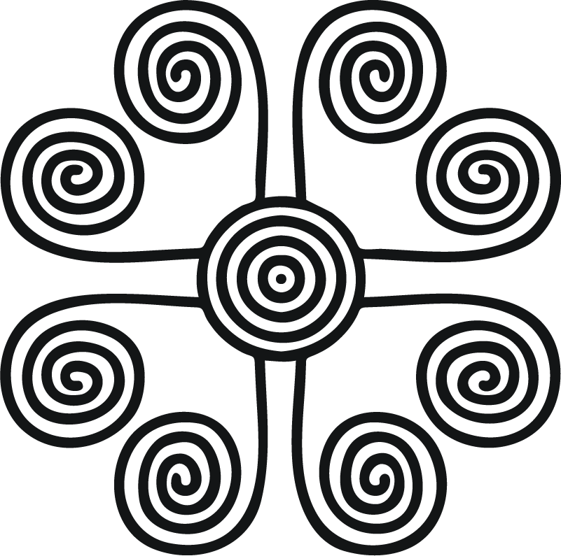 black isolated african symbol with swirling patterns for meaningful cultural representation