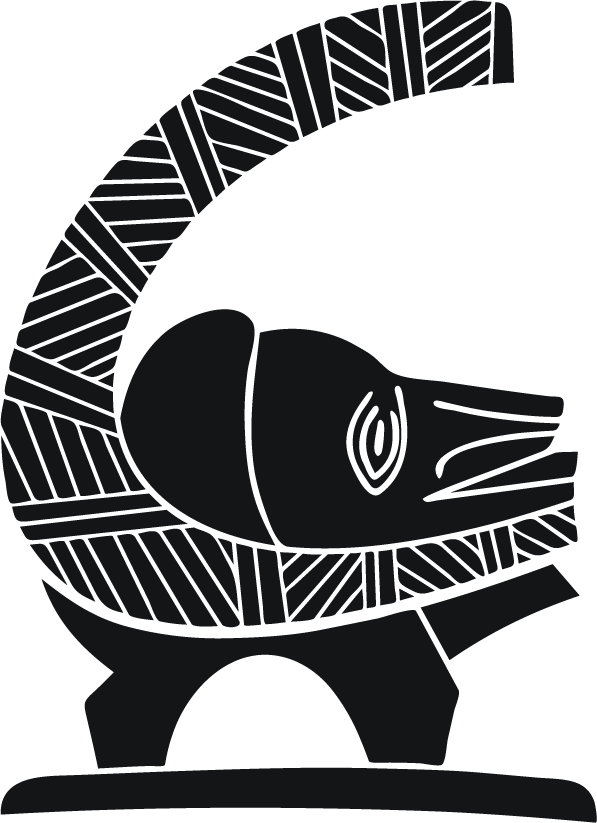 black isolated african symbol representing strength and culture in minimalist style