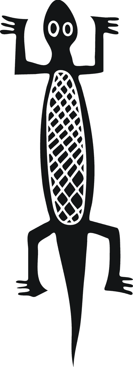 black isolated african symbol of a stylized lizard representing cultural heritage and wildlife