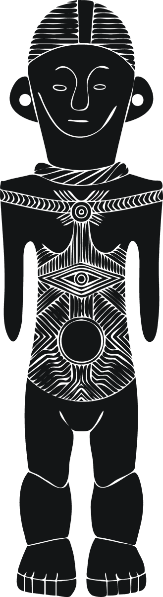 black isolated african symbol representing cultural heritage and traditional art elements