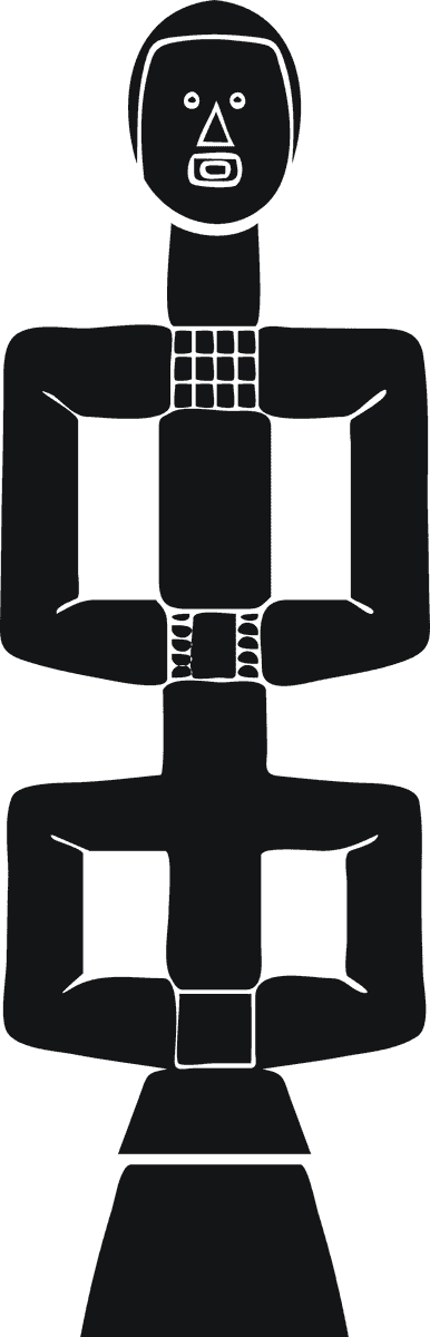black isolated african symbol representing unity and cultural heritage in modern decor