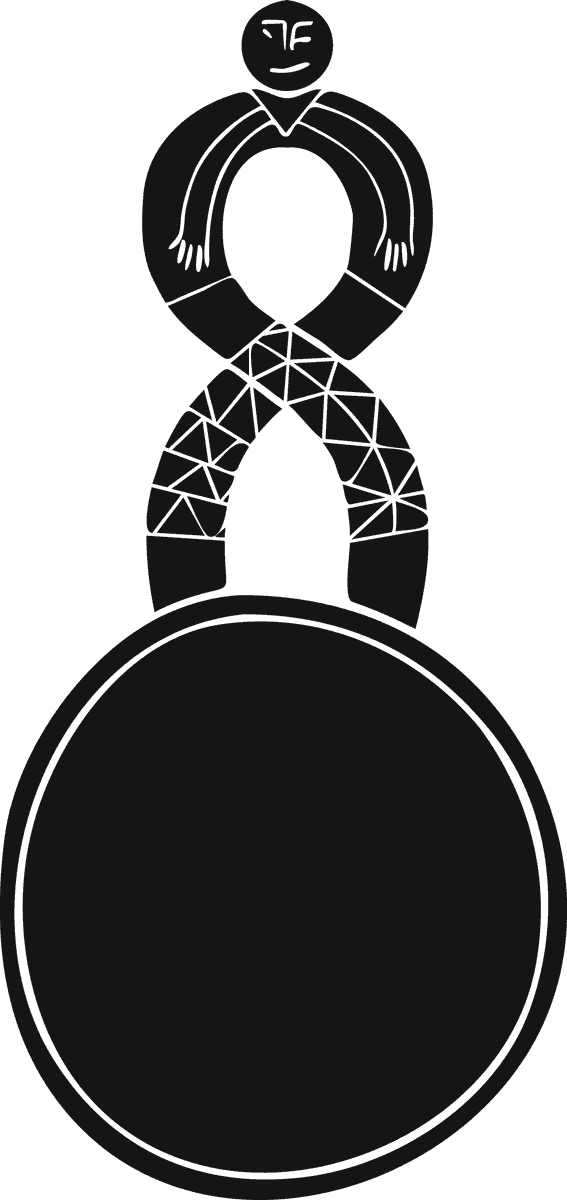 black isolated african symbol representing unity and cultural heritage in modern art