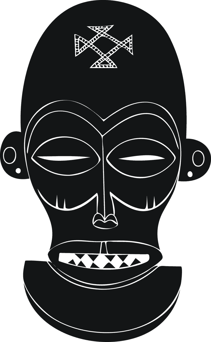 black isolated african symbol with intricate detailing for modern cultural representation