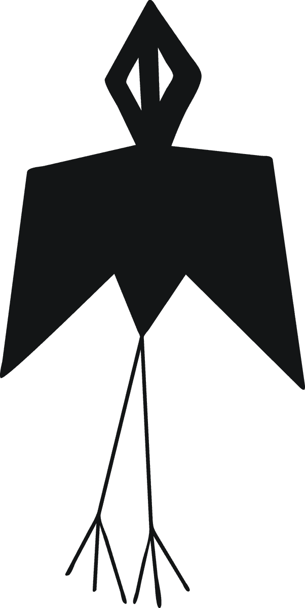 black isolated african symbol featuring a stylized bird representation for cultural significance
