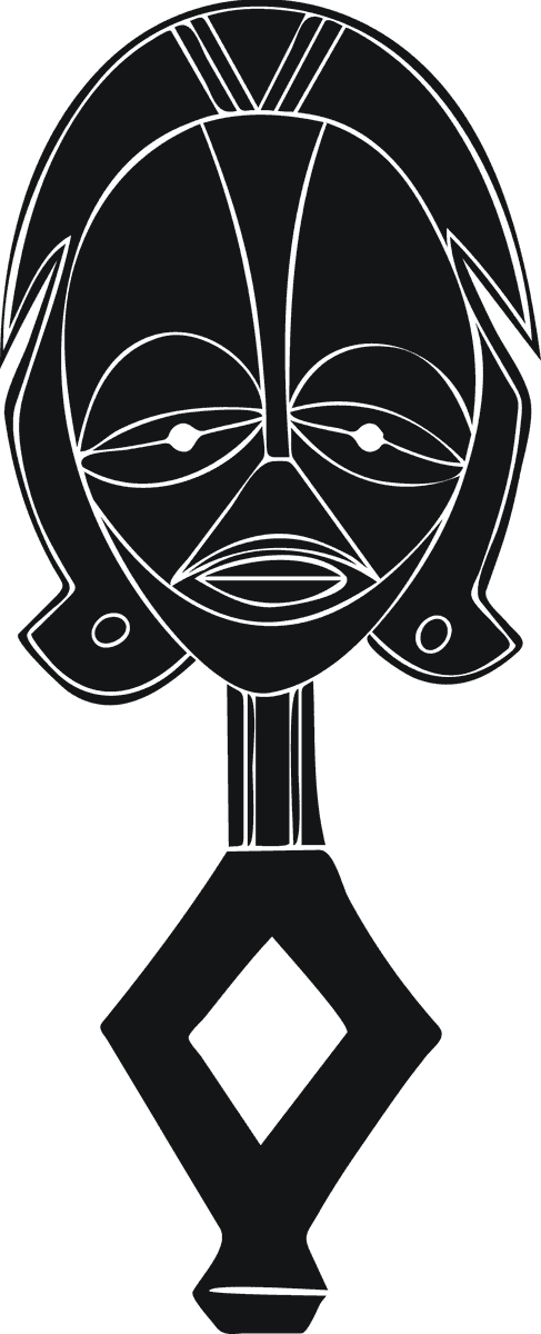 black isolated african symbol representing cultural heritage and traditional artistry for modern decor