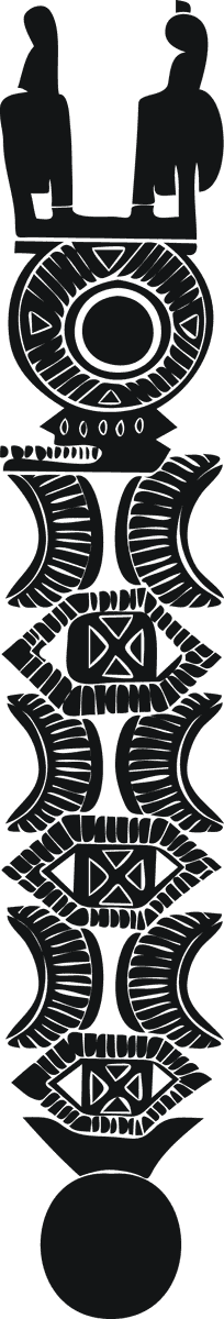 black isolated african symbol representing cultural heritage and unity for various projects