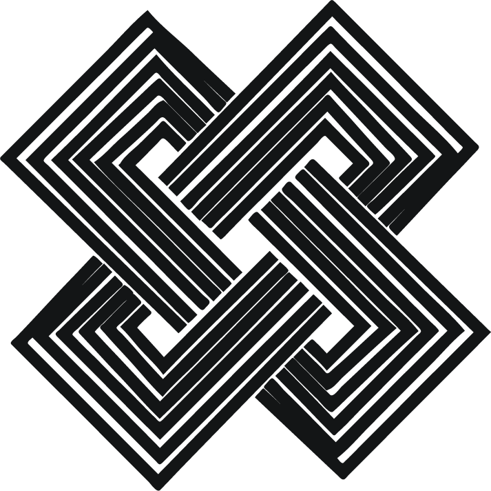 black isolated african symbol symbolizing unity and harmony in modern minimalist style