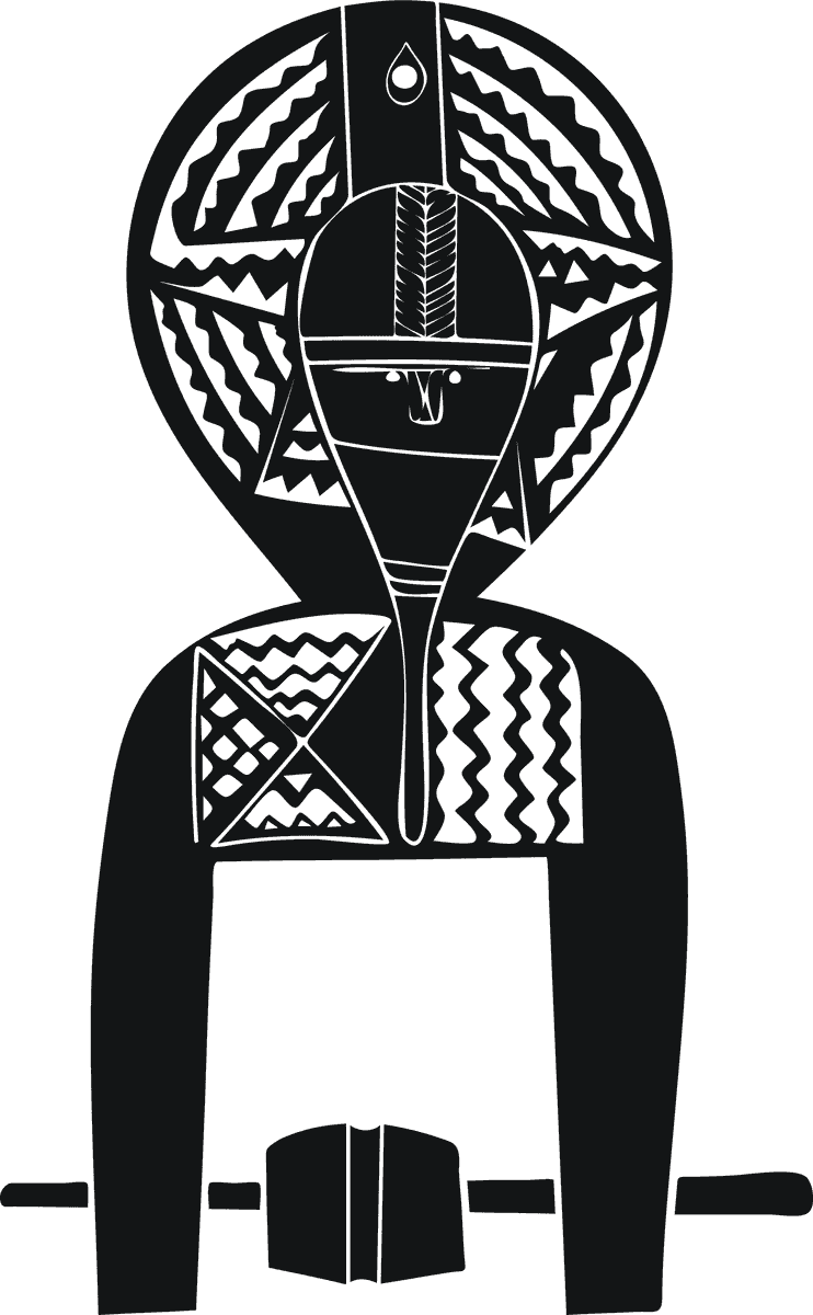 black isolated african symbol representing cultural heritage and spiritual significance in traditional art