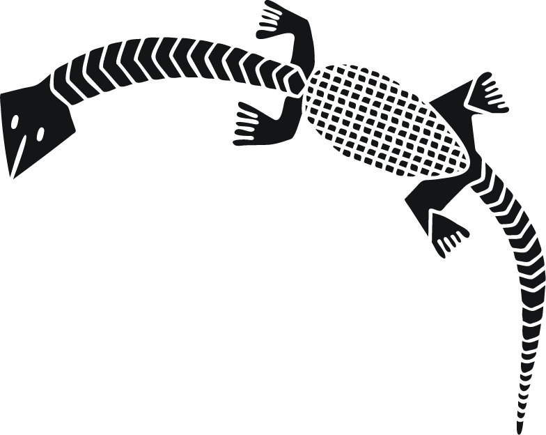 black isolated african symbol of a stylized lizard for cultural representation and decor