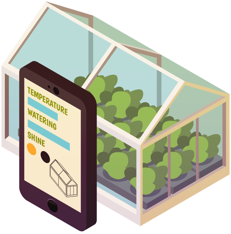 isometric agricultural and farming robots enhancing modern greenhouse monitoring and management