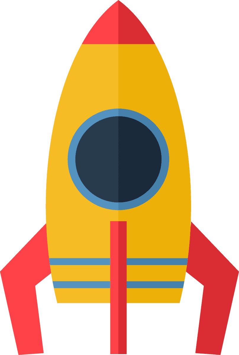 kids style aircraft flat design featuring a colorful rocket perfect for children's room decor