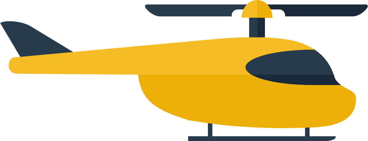 kids style aircraft flat design showcasing a playful yellow helicopter for children’s decor