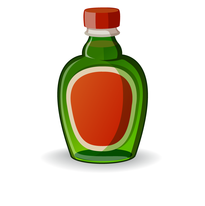 alcohol bottle with blank label for customizable branding in vibrant green glass