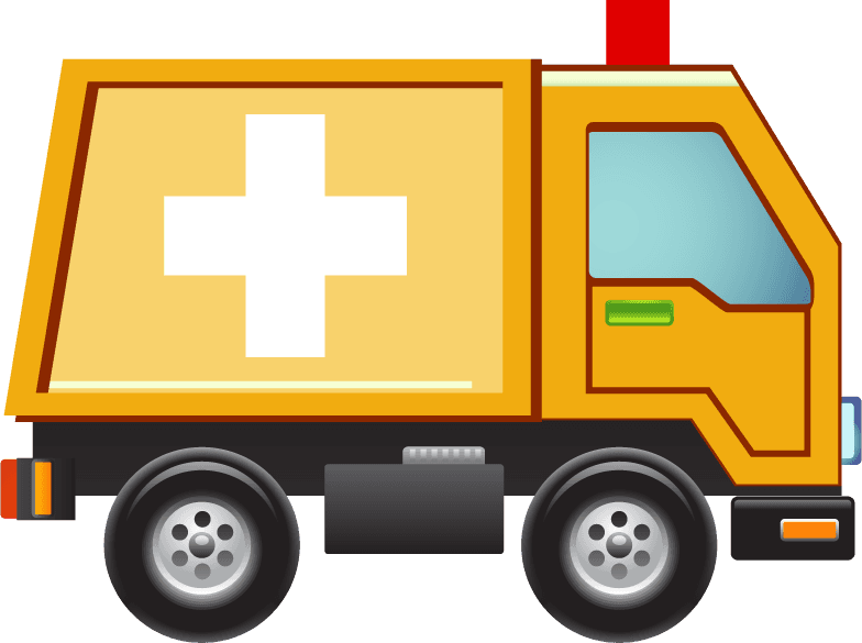 ambulance medical icons set