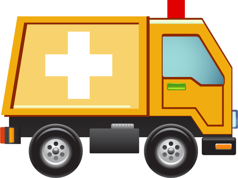 ambulance medical icons set