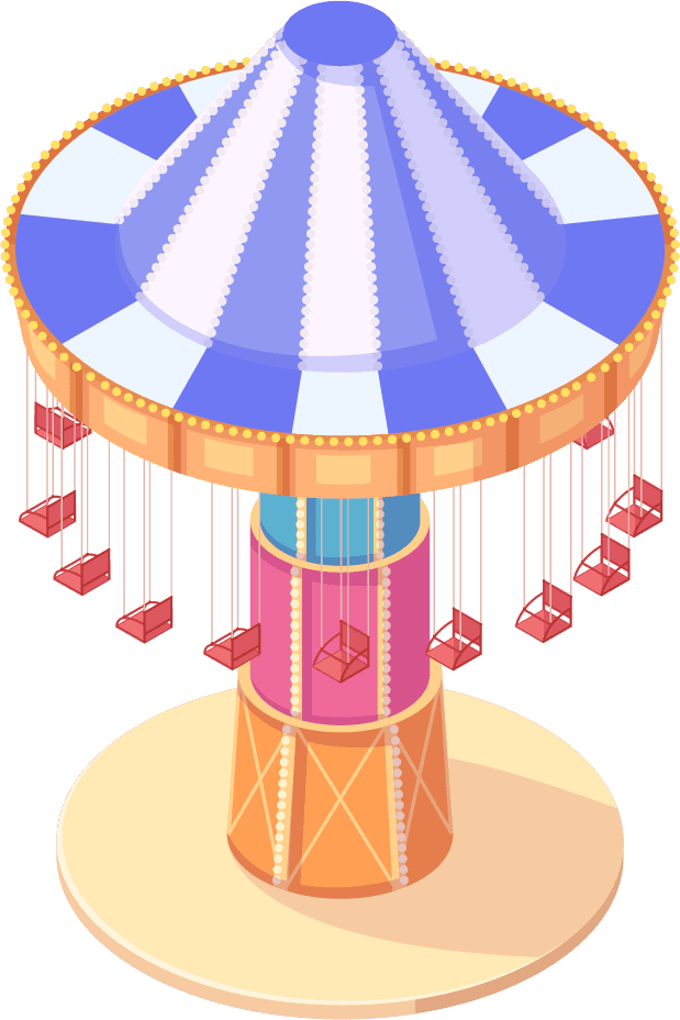 Colorful isometric amusement park