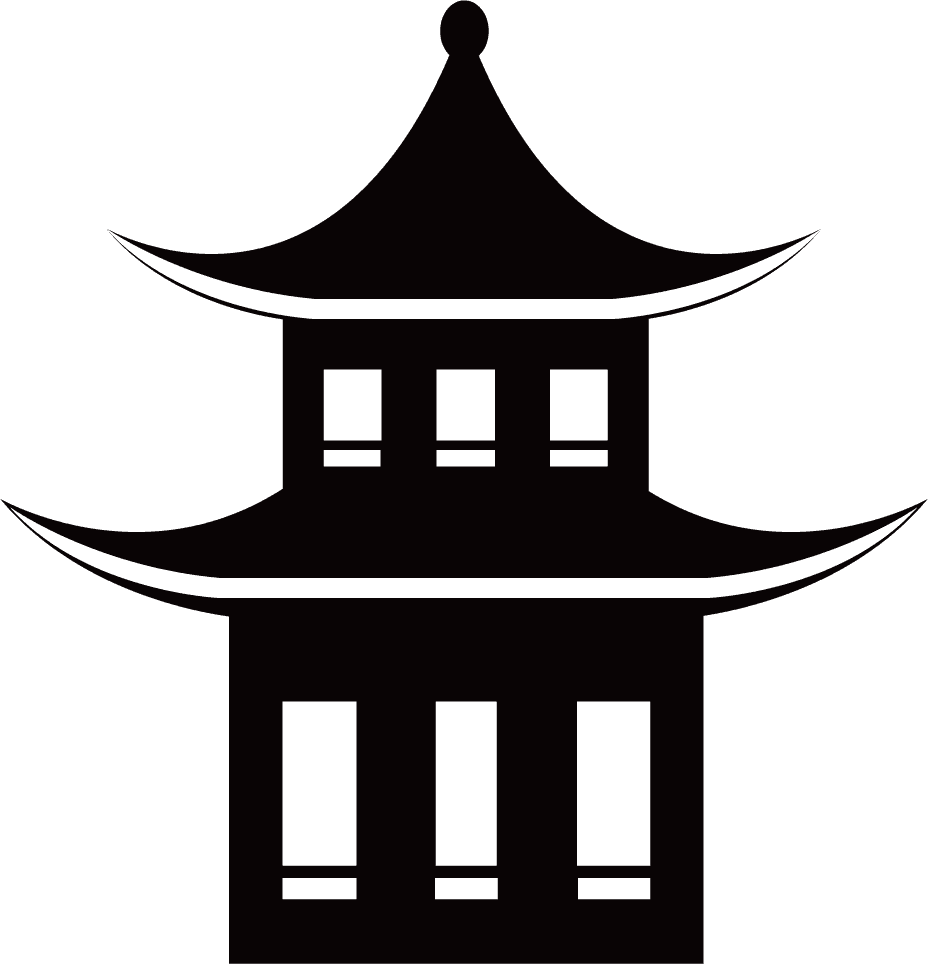 ancient and modern chinese architecture silhouette vector