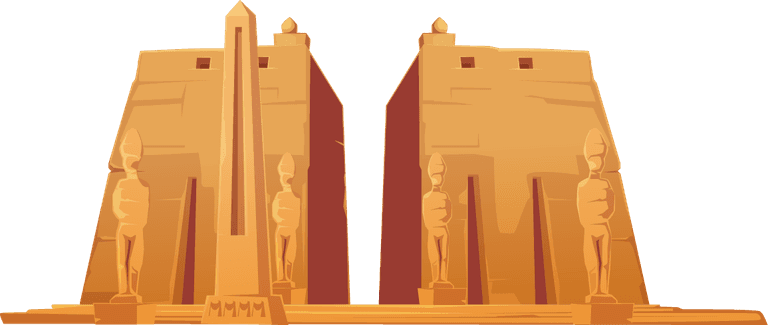 Greatest ancient Egyptian monuments illustration