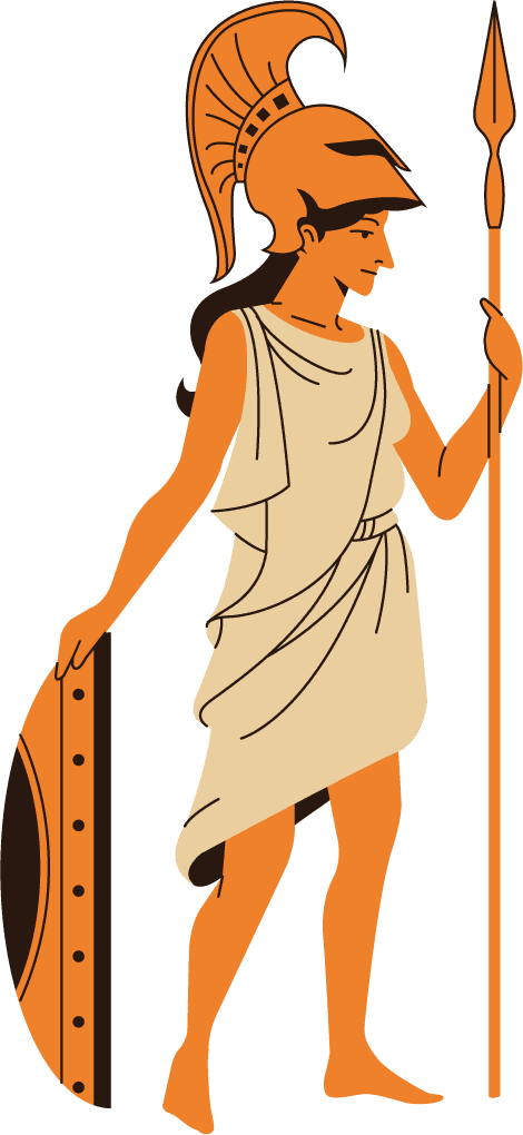 ancient egyptian soldiers greek warrior icons classical cartoon character sketch