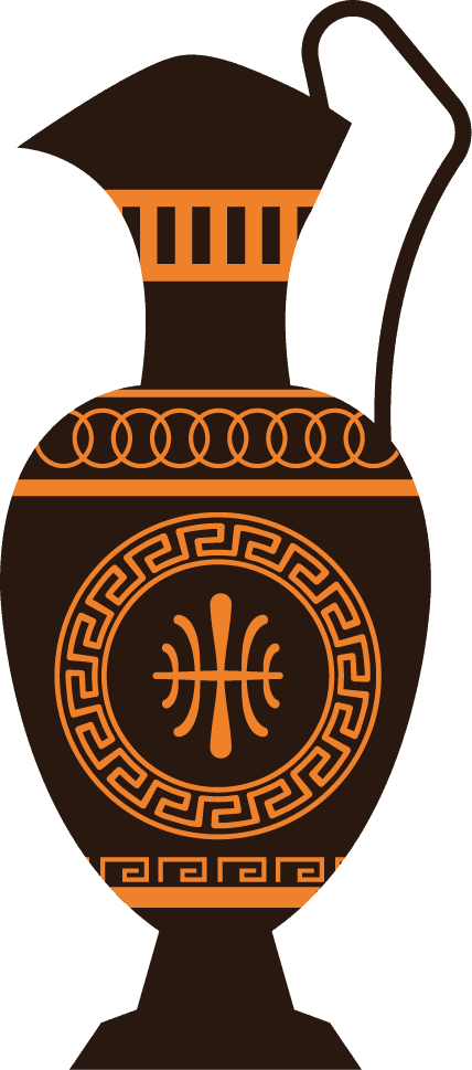ancient greek elements retro pottery sketch