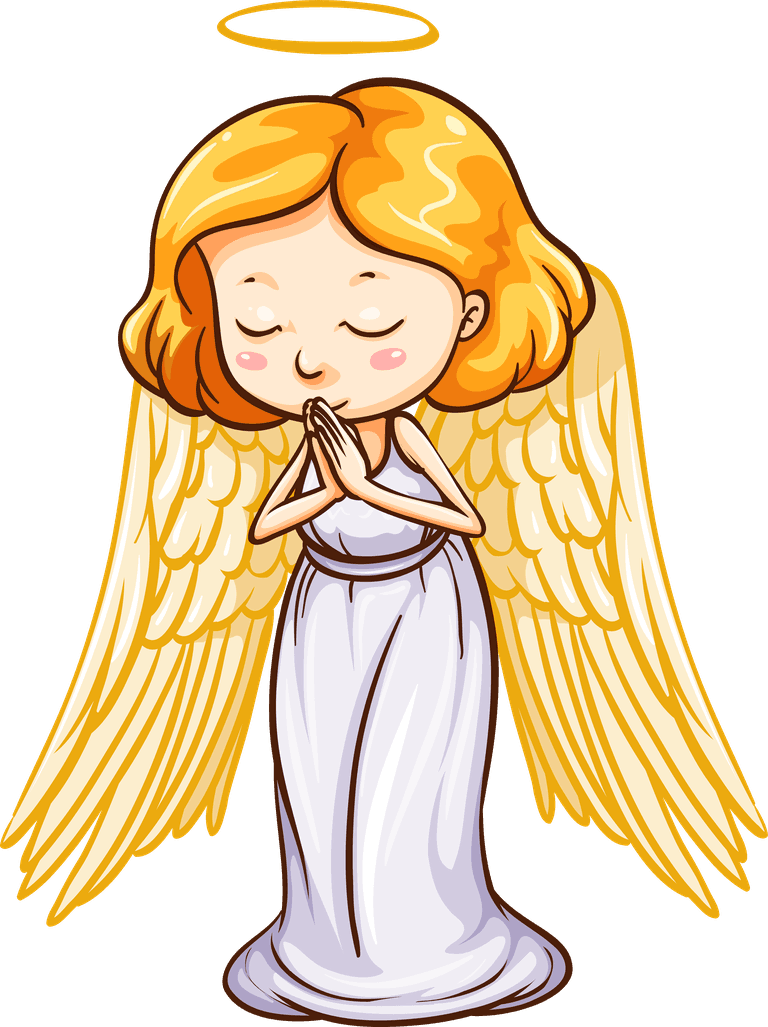 Angel cartoon angels set isolated on a white background