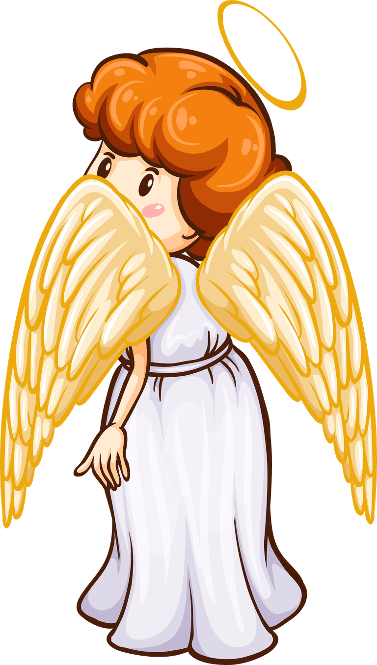 Angel cartoon angels set isolated on a white background