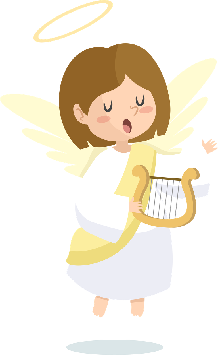 angel drawn angel collection featuring a singing angel playing a harp for joyous occasions
