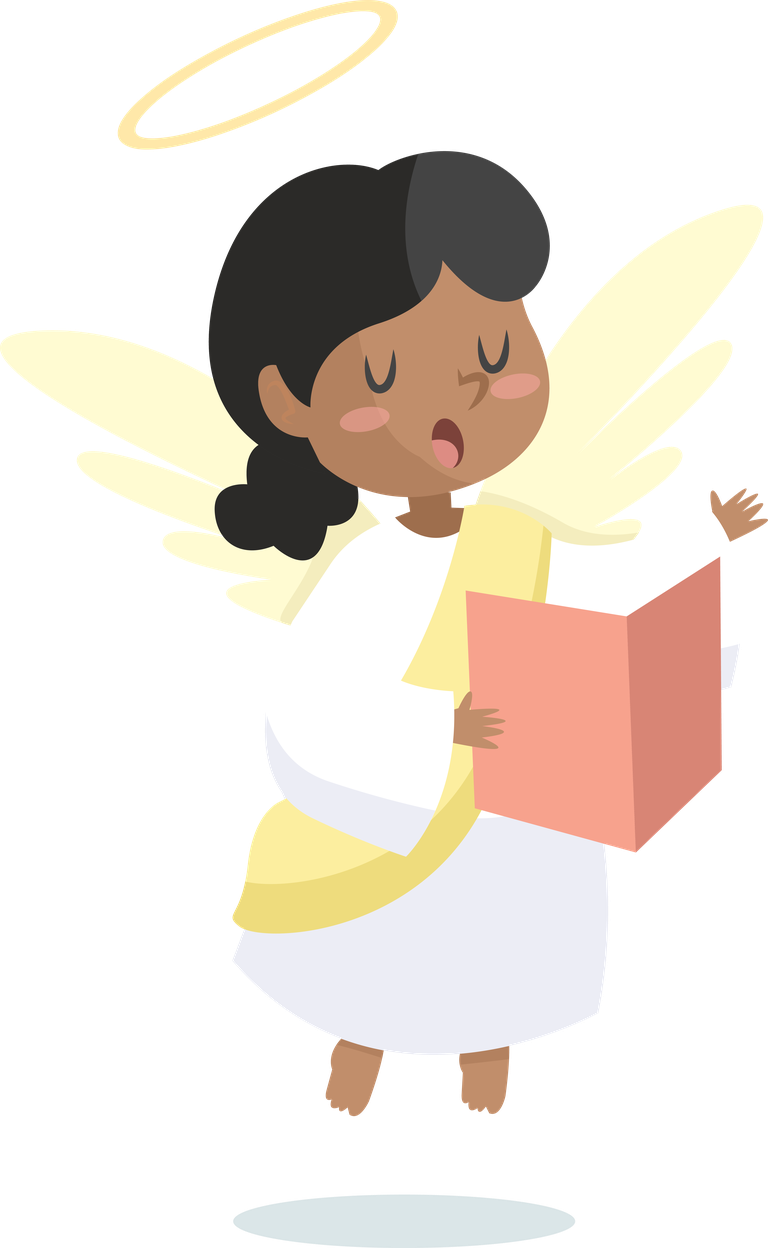 angel drawn angel collection: joyful angels with halos holding books for whimsical themes