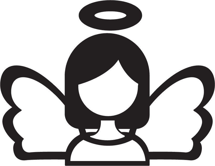 angel icon sets flat black white sketch
