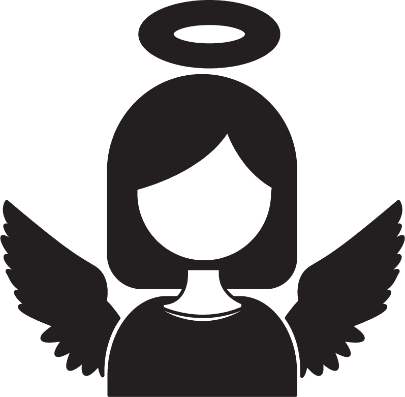 angel icon sets flat black white sketch