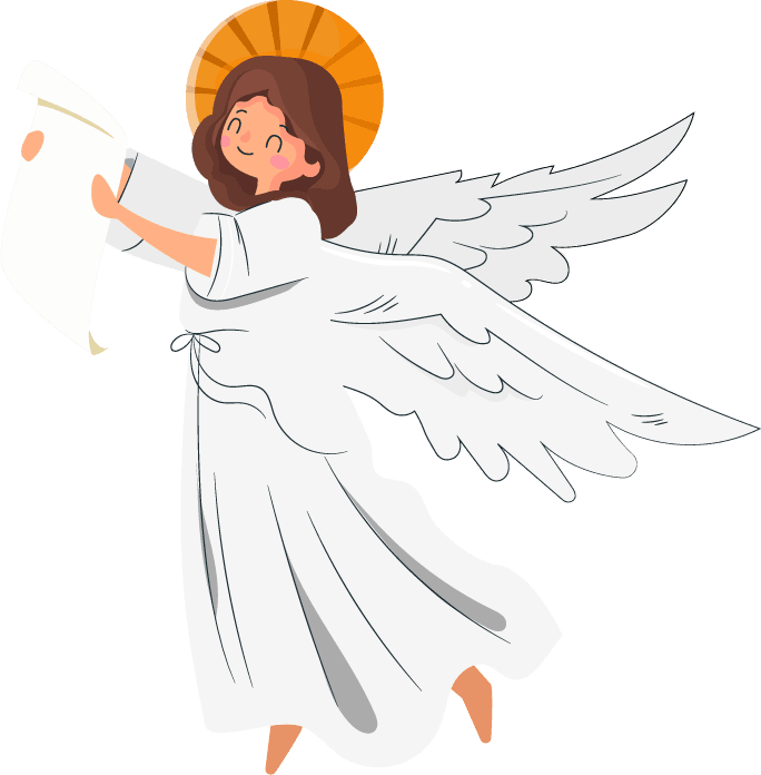 angel jesus christ in heaven with angels backdrop template elegant cartoon 