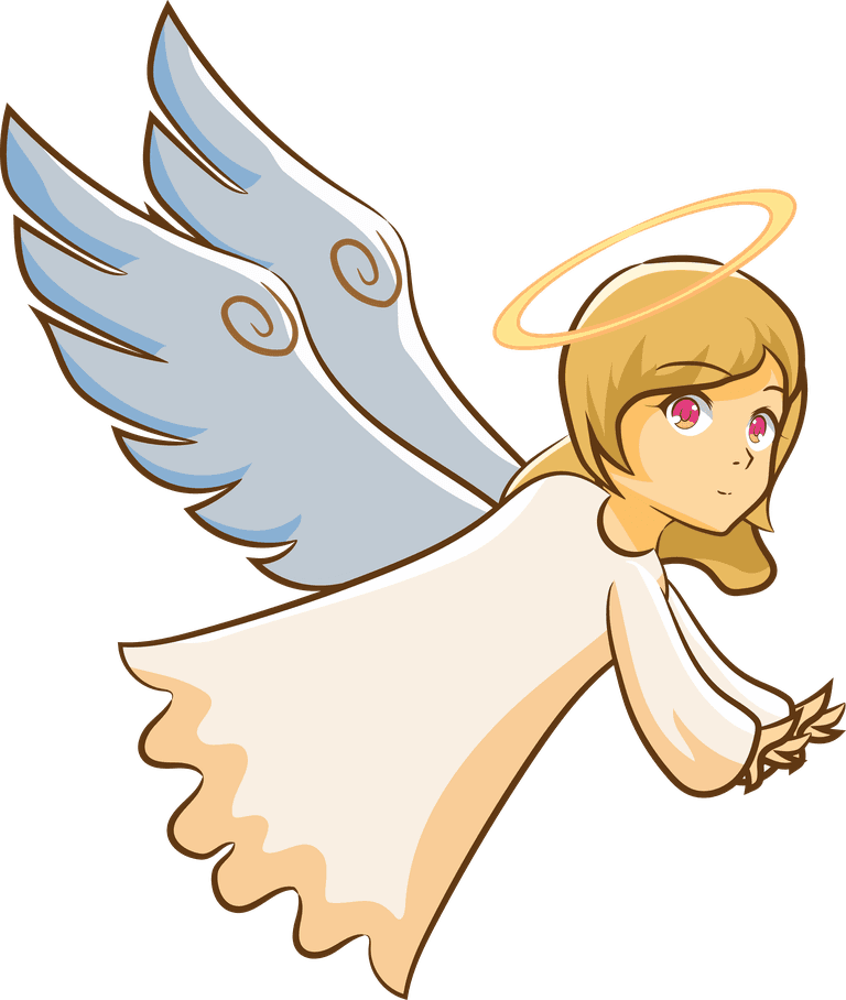 angel cute blond angels isolated on white background