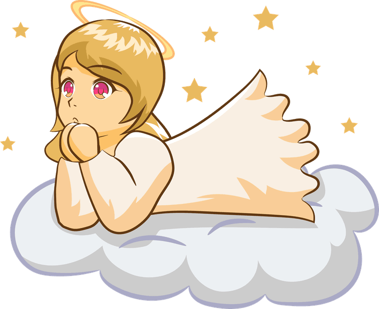 angel cute blond angels isolated on white background