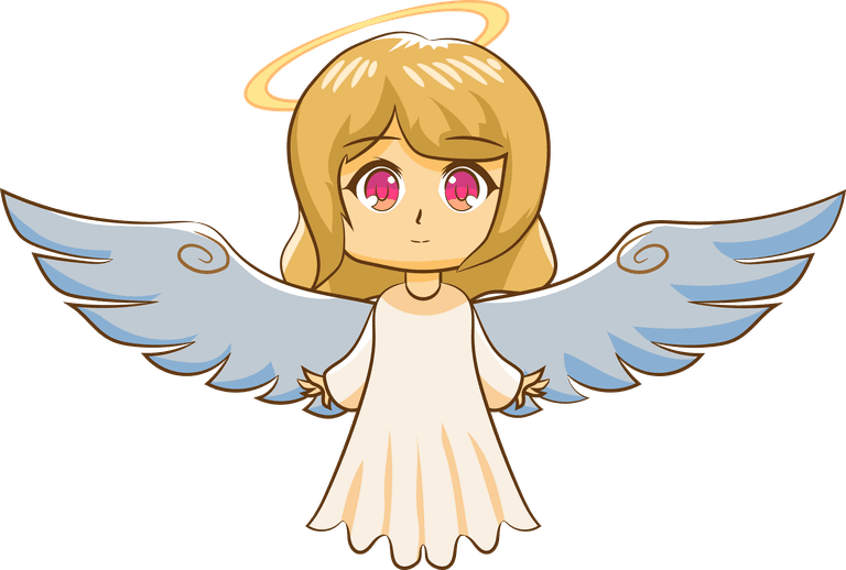 angel cute blond angels isolated on white background
