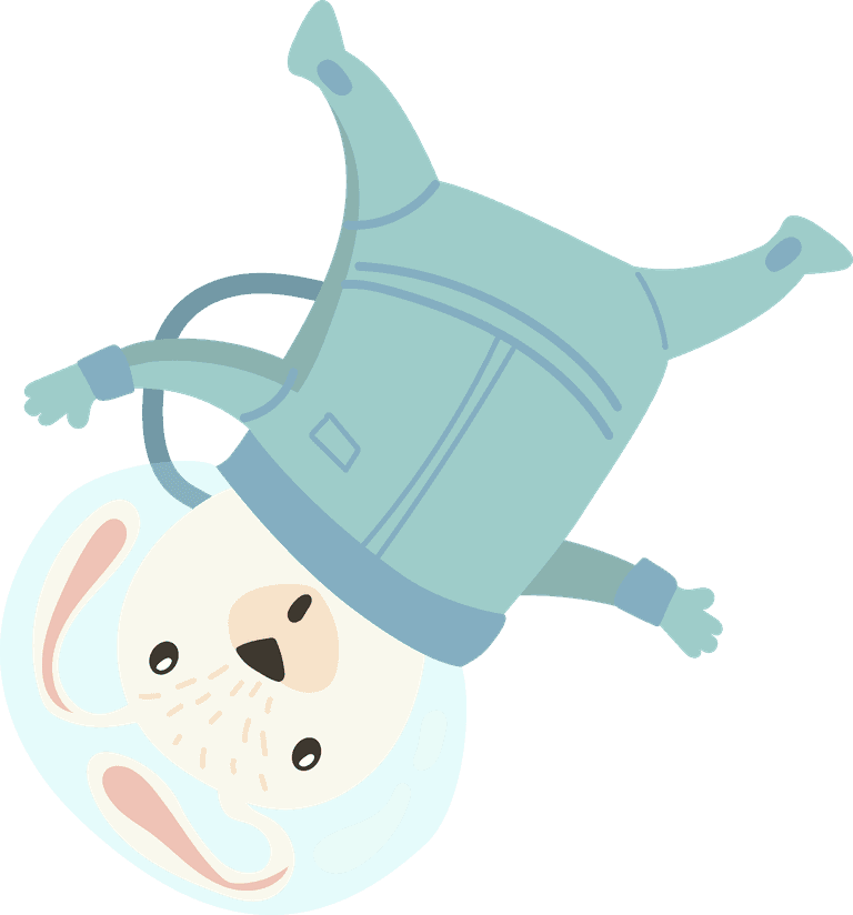 animal astronaut cute baby animals space flat set