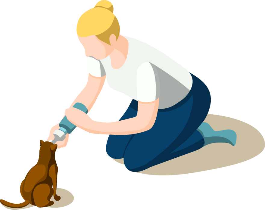 animal care volunteers isometric icons for promoting pet welfare and assistance programs