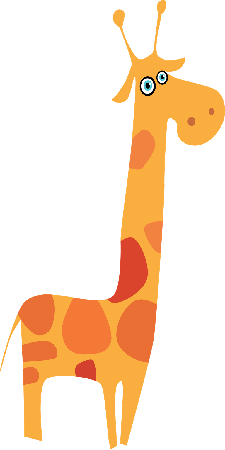 animated cartoon animals vector art featuring a cheerful orange giraffe for kids
